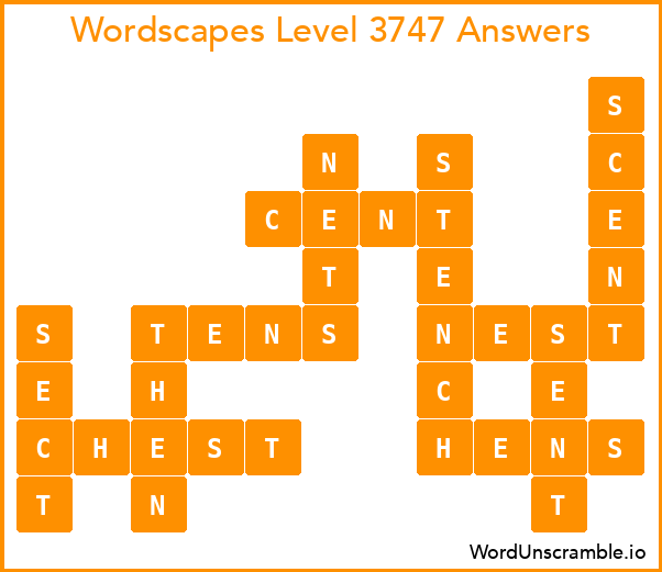 Wordscapes Level 3747 Answers