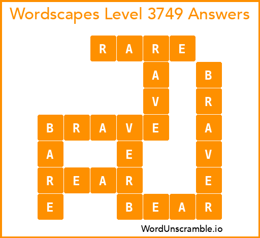 Wordscapes Level 3749 Answers
