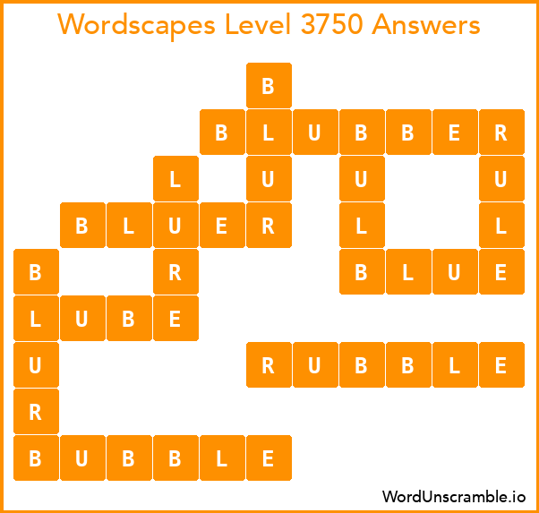 Wordscapes Level 3750 Answers
