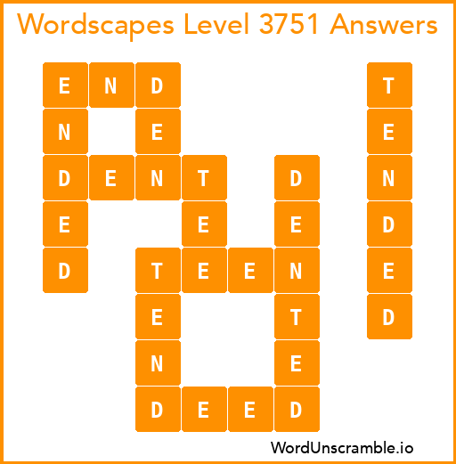 Wordscapes Level 3751 Answers