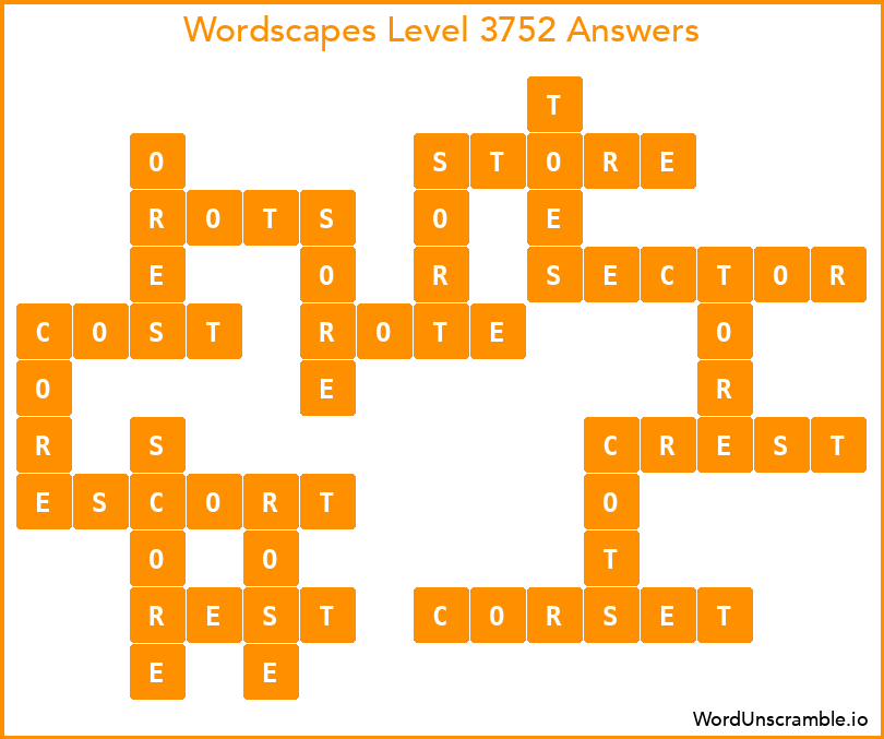 Wordscapes Level 3752 Answers
