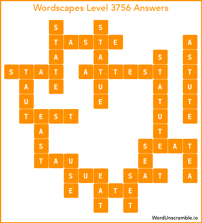 Wordscapes Level 3756 Answers