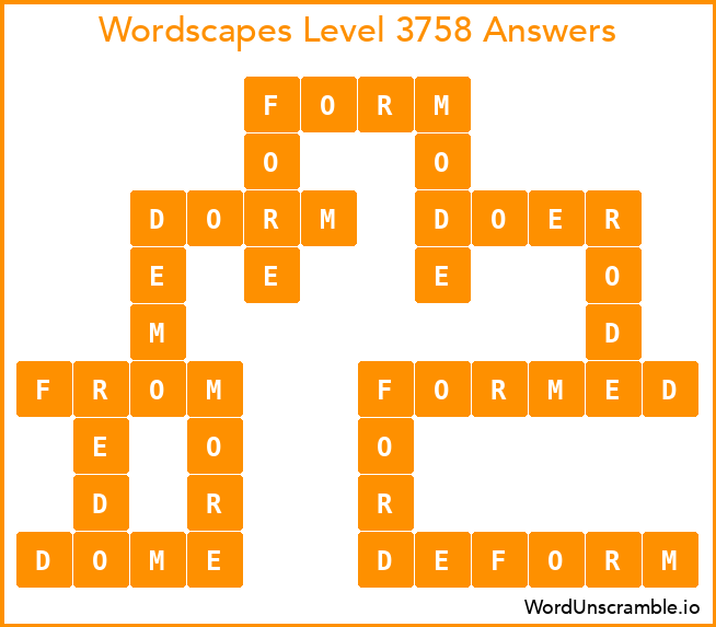 Wordscapes Level 3758 Answers
