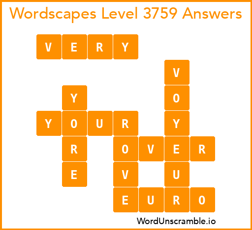 Wordscapes Level 3759 Answers