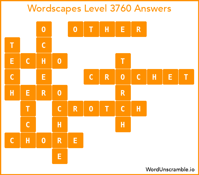 Wordscapes Level 3760 Answers