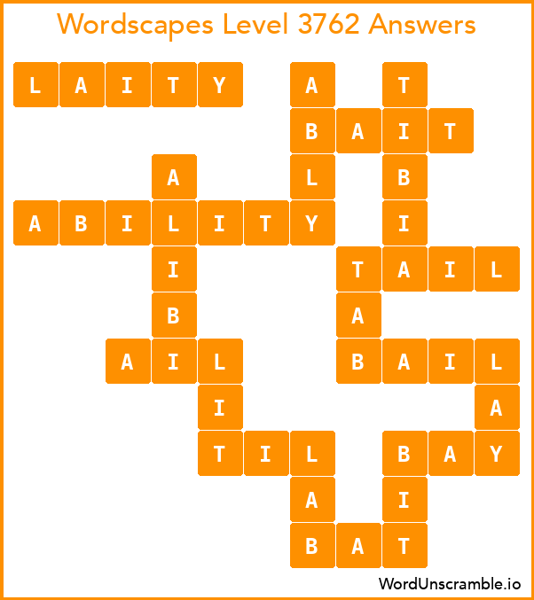 Wordscapes Level 3762 Answers