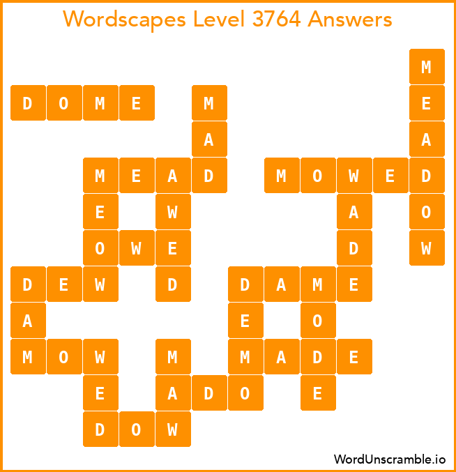 Wordscapes Level 3764 Answers