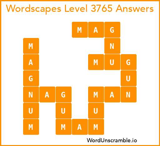 Wordscapes Level 3765 Answers