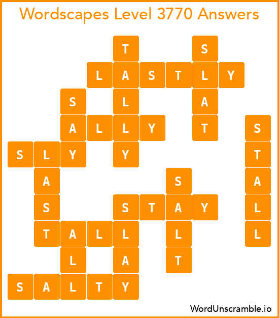Wordscapes Level 3770 Answers