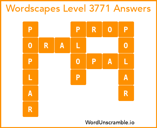 Wordscapes Level 3771 Answers