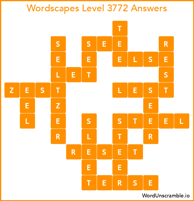 Wordscapes Level 3772 Answers