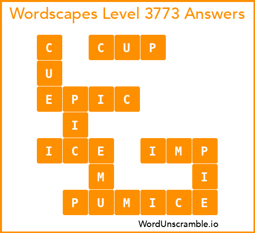 Wordscapes Level 3773 Answers