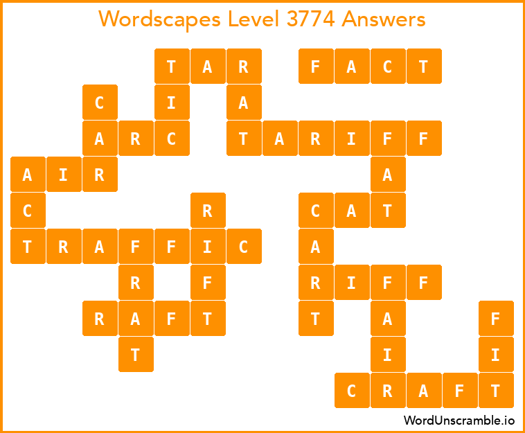 Wordscapes Level 3774 Answers