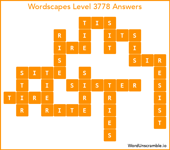 Wordscapes Level 3778 Answers