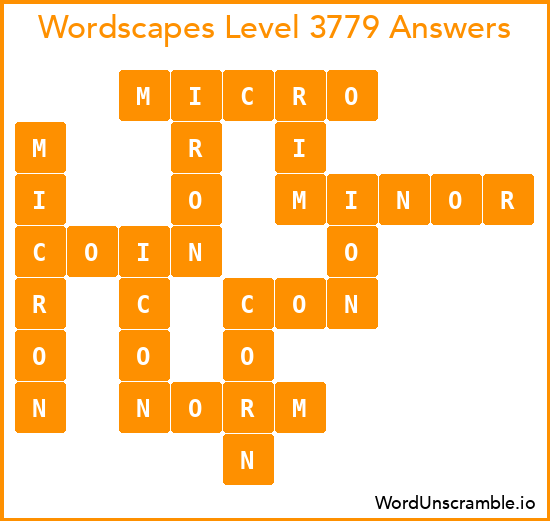 Wordscapes Level 3779 Answers