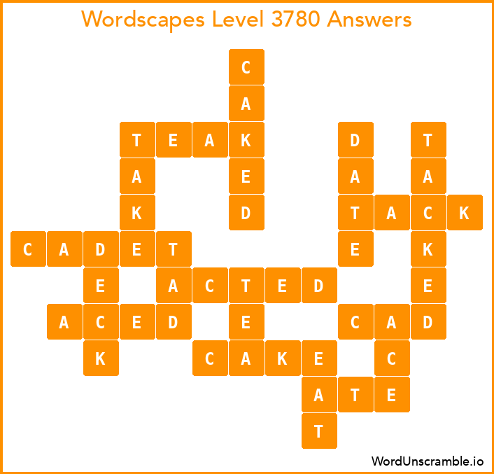 Wordscapes Level 3780 Answers