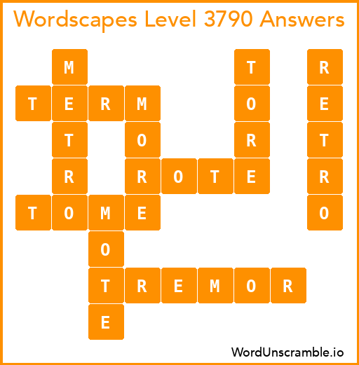 Wordscapes Level 3790 Answers