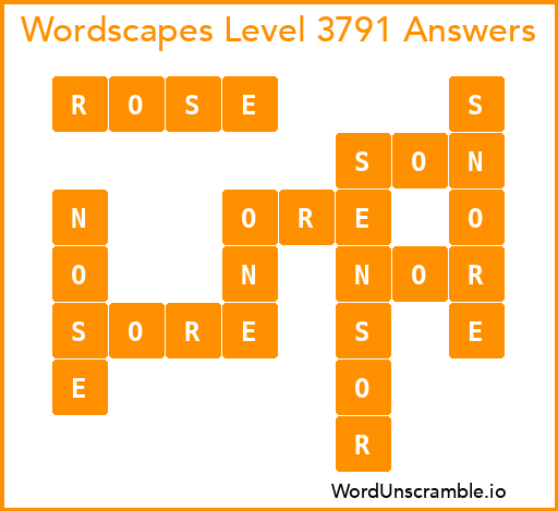 Wordscapes Level 3791 Answers