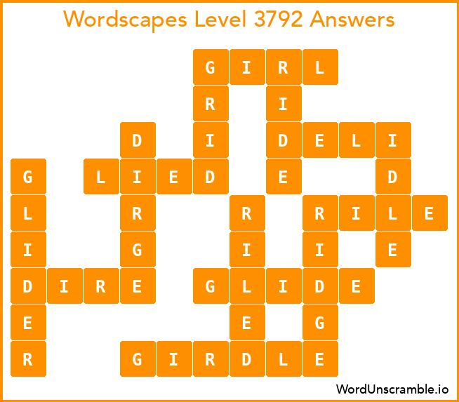 Wordscapes Level 3792 Answers