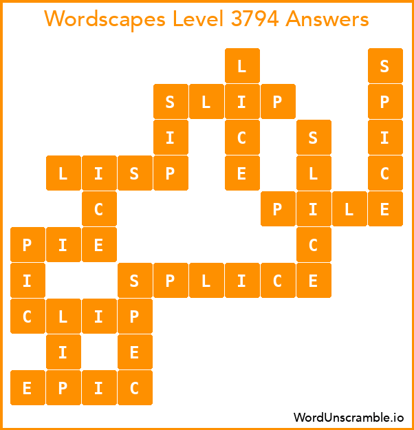 Wordscapes Level 3794 Answers