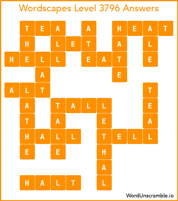 Wordscapes Level 3796 Answers