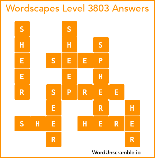 Wordscapes Level 3803 Answers