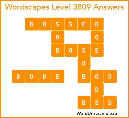Wordscapes Level 3809 Answers