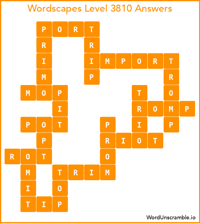 Wordscapes Level 3810 Answers