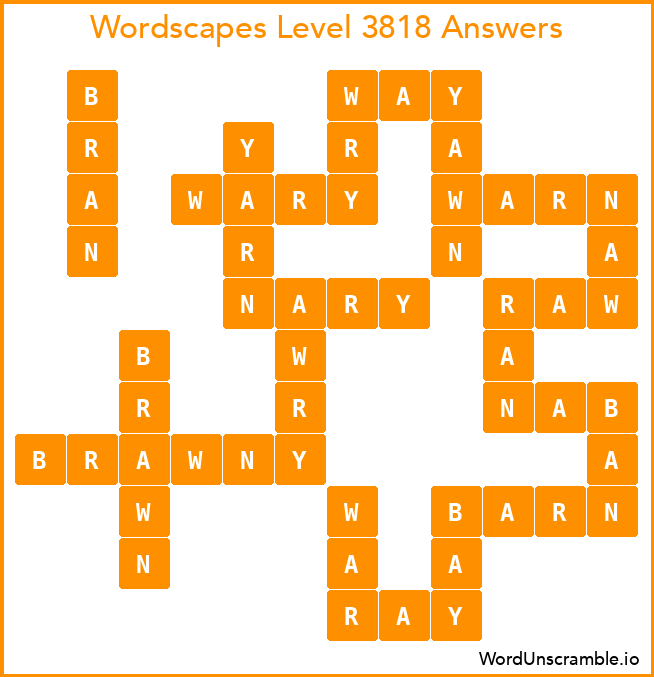 Wordscapes Level 3818 Answers