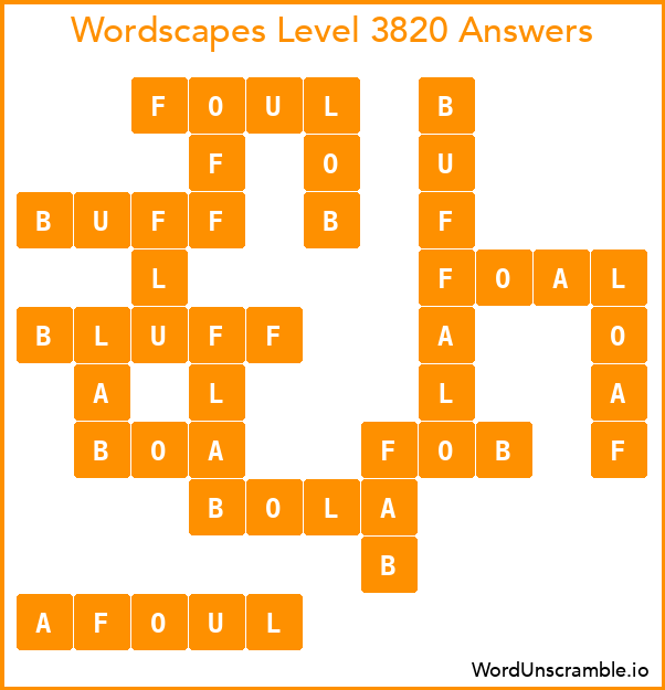 Wordscapes Level 3820 Answers