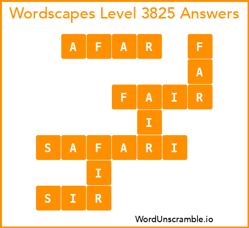 Wordscapes Level 3825 Answers
