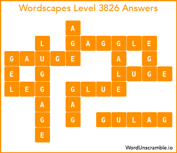 Wordscapes Level 3826 Answers