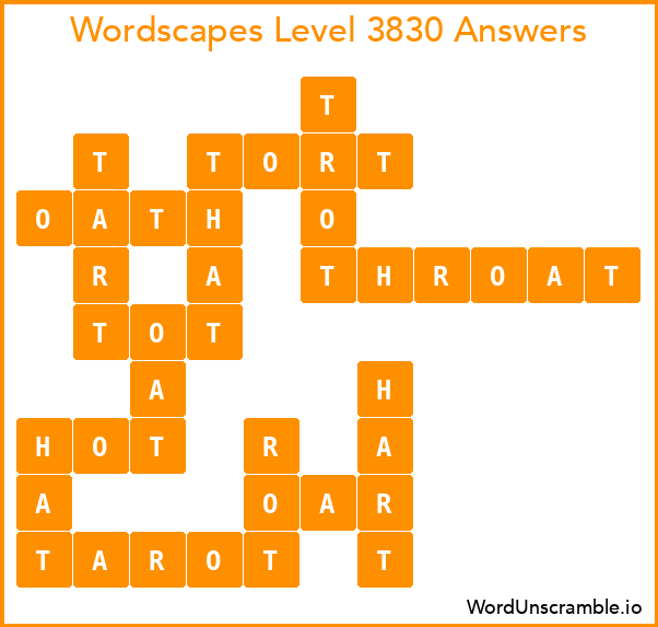 Wordscapes Level 3830 Answers