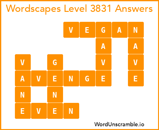 Wordscapes Level 3831 Answers