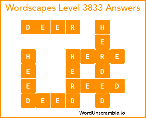 Wordscapes Level 3833 Answers