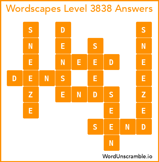Wordscapes Level 3838 Answers