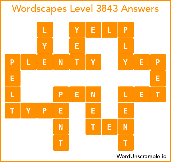 Wordscapes Level 3843 Answers