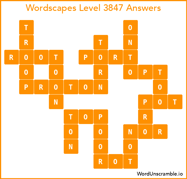 Wordscapes Level 3847 Answers