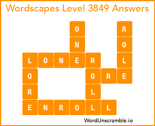 Wordscapes Level 3849 Answers