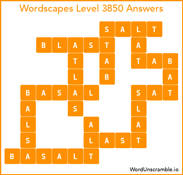 Wordscapes Level 3850 Answers