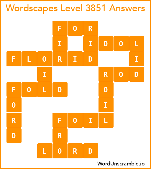 Wordscapes Level 3851 Answers