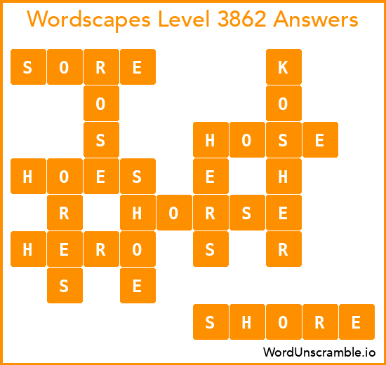 Wordscapes Level 3862 Answers