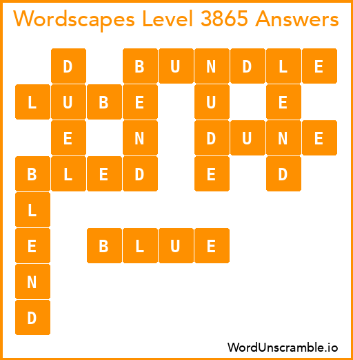 Wordscapes Level 3865 Answers