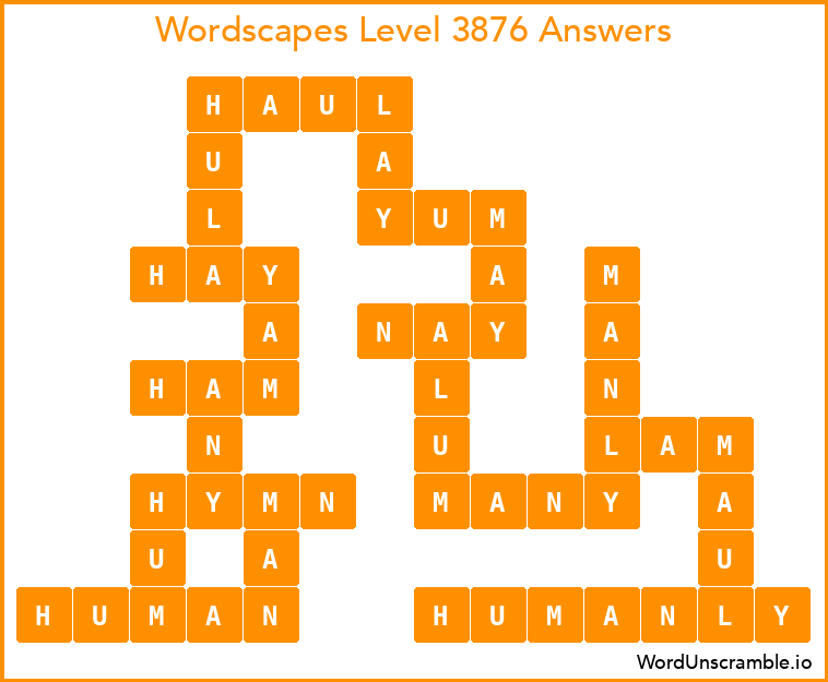 Wordscapes Level 3876 Answers