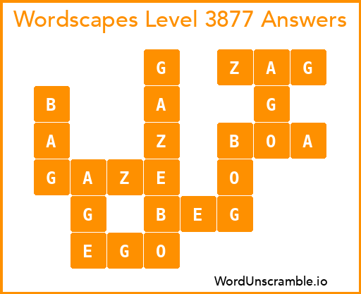 Wordscapes Level 3877 Answers