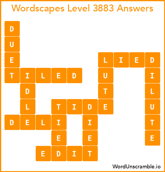 Wordscapes Level 3883 Answers