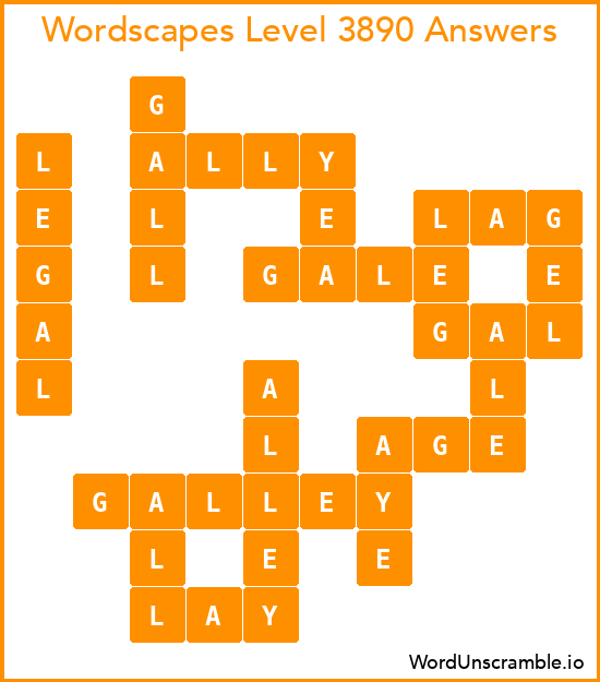 Wordscapes Level 3890 Answers
