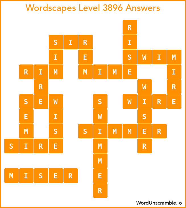Wordscapes Level 3896 Answers