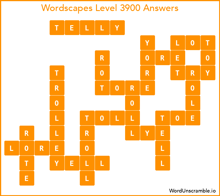 Wordscapes Level 3900 Answers