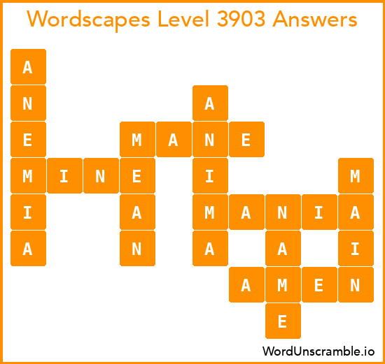 Wordscapes Level 3903 Answers